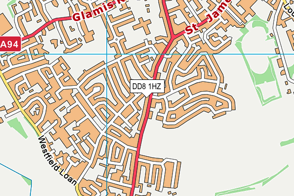 DD8 1HZ map - OS VectorMap District (Ordnance Survey)