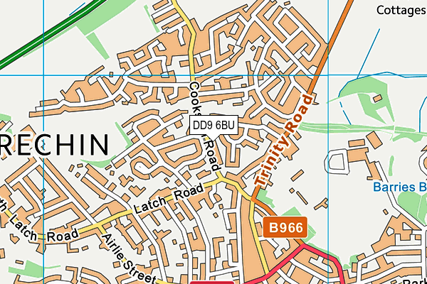 DD9 6BU map - OS VectorMap District (Ordnance Survey)
