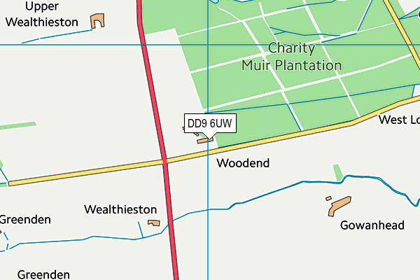 DD9 6UW map - OS VectorMap District (Ordnance Survey)