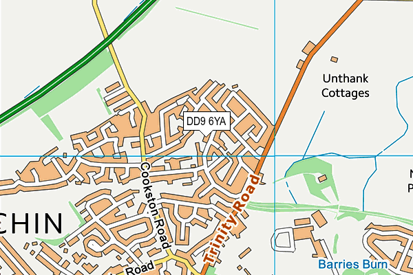 DD9 6YA map - OS VectorMap District (Ordnance Survey)