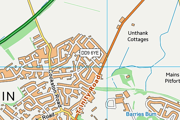 DD9 6YE map - OS VectorMap District (Ordnance Survey)