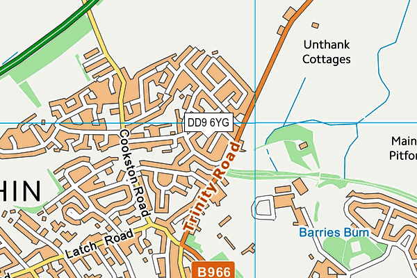 DD9 6YG map - OS VectorMap District (Ordnance Survey)