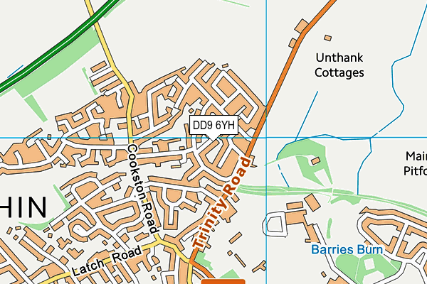 DD9 6YH map - OS VectorMap District (Ordnance Survey)