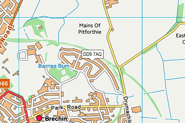 DD9 7AQ map - OS VectorMap District (Ordnance Survey)