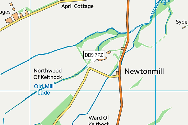 DD9 7PZ map - OS VectorMap District (Ordnance Survey)