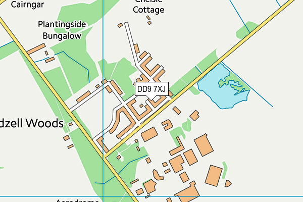 DD9 7XJ map - OS VectorMap District (Ordnance Survey)