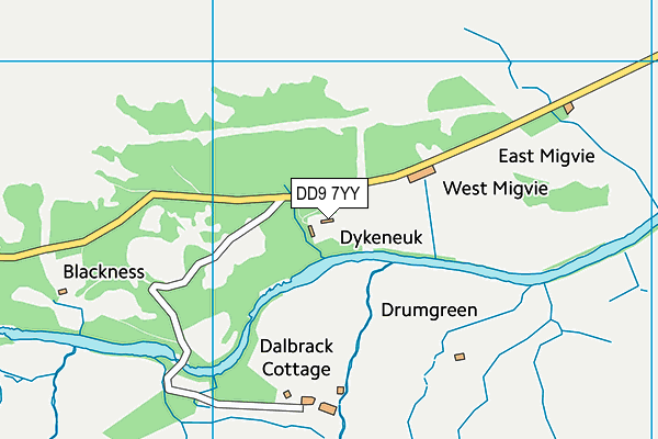 DD9 7YY map - OS VectorMap District (Ordnance Survey)