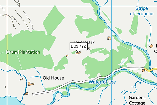 DD9 7YZ map - OS VectorMap District (Ordnance Survey)