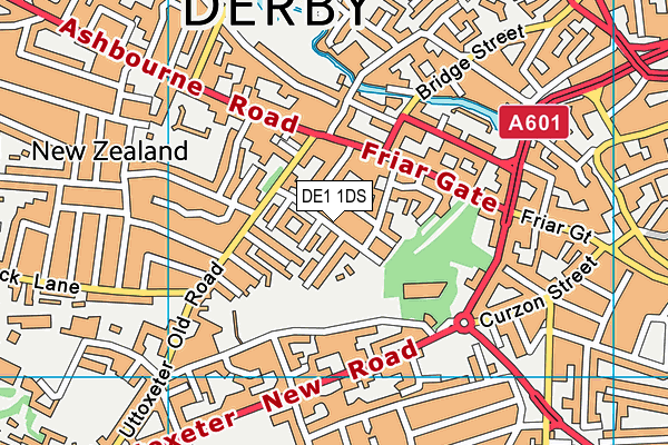 DE1 1DS map - OS VectorMap District (Ordnance Survey)