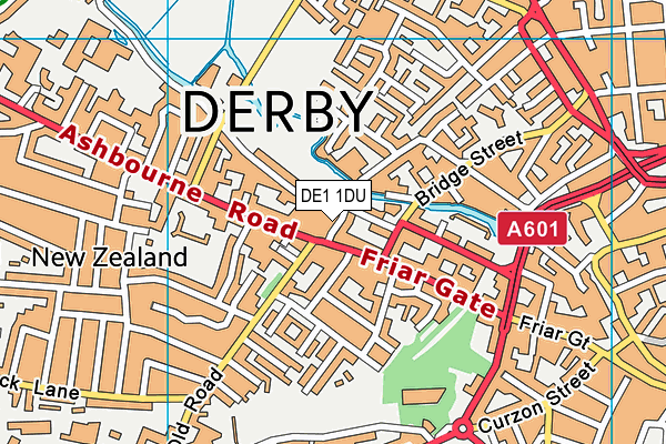 DE1 1DU map - OS VectorMap District (Ordnance Survey)