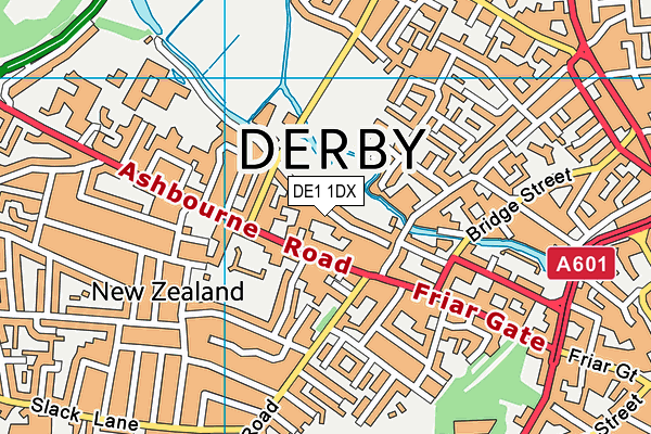 DE1 1DX map - OS VectorMap District (Ordnance Survey)