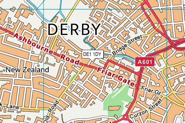 DE1 1DY map - OS VectorMap District (Ordnance Survey)