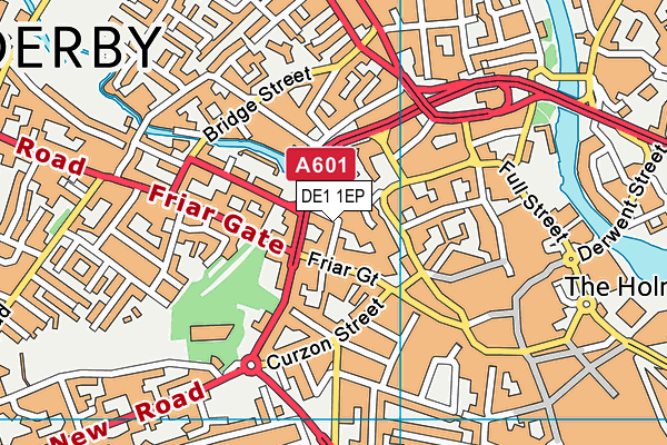 DE1 1EP map - OS VectorMap District (Ordnance Survey)