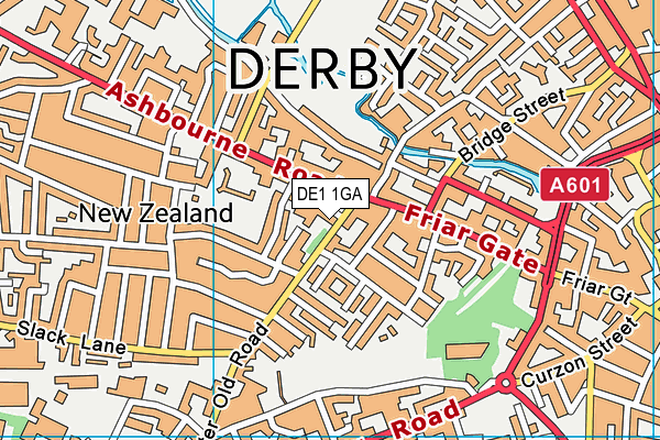 DE1 1GA map - OS VectorMap District (Ordnance Survey)
