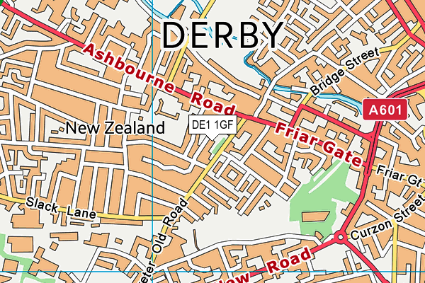 DE1 1GF map - OS VectorMap District (Ordnance Survey)