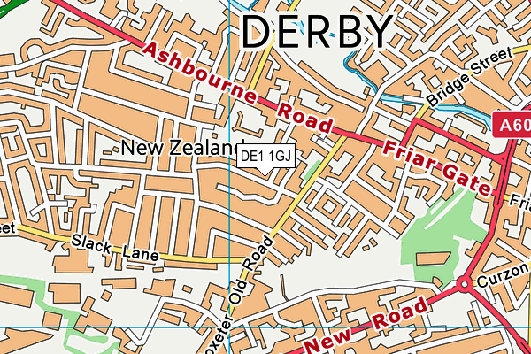 DE1 1GJ map - OS VectorMap District (Ordnance Survey)