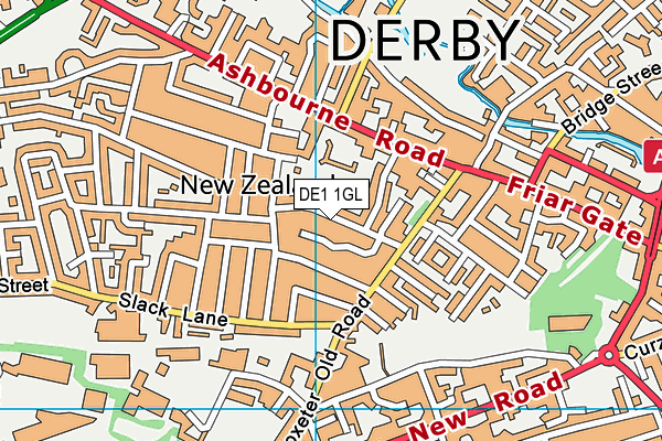 DE1 1GL map - OS VectorMap District (Ordnance Survey)