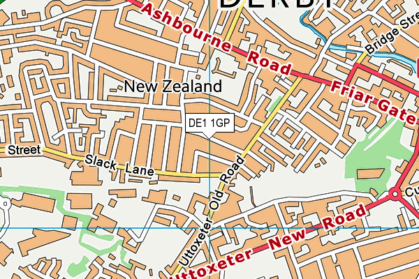 DE1 1GP map - OS VectorMap District (Ordnance Survey)