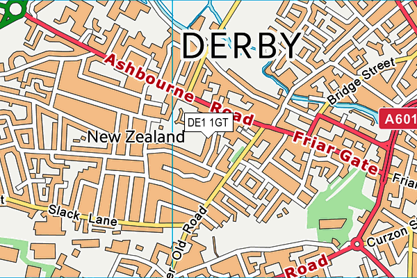 DE1 1GT map - OS VectorMap District (Ordnance Survey)