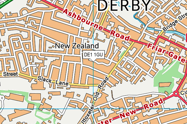 DE1 1GU map - OS VectorMap District (Ordnance Survey)