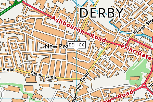 DE1 1GX map - OS VectorMap District (Ordnance Survey)