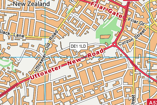 DE1 1LD map - OS VectorMap District (Ordnance Survey)