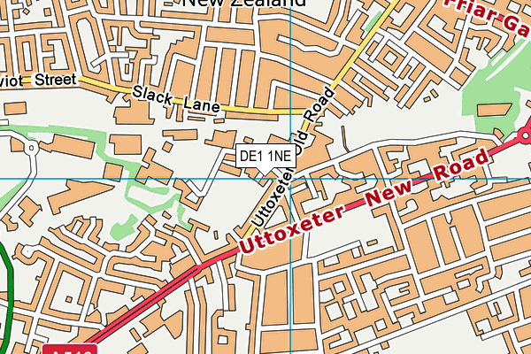 DE1 1NE map - OS VectorMap District (Ordnance Survey)