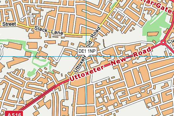 DE1 1NP map - OS VectorMap District (Ordnance Survey)
