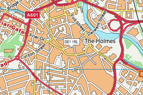 DE1 1RL map - OS VectorMap District (Ordnance Survey)