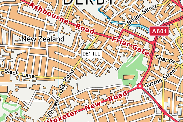 DE1 1UL map - OS VectorMap District (Ordnance Survey)