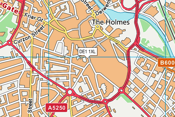 DE1 1XL map - OS VectorMap District (Ordnance Survey)