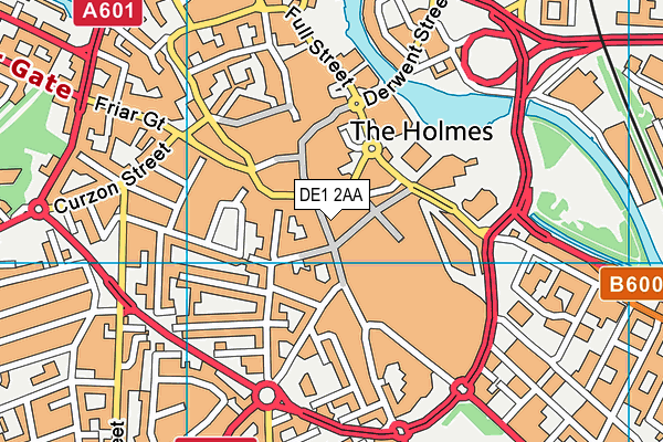 DE1 2AA map - OS VectorMap District (Ordnance Survey)