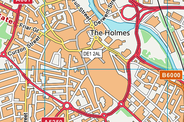 DE1 2AL map - OS VectorMap District (Ordnance Survey)