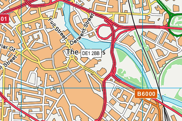 DE1 2BB map - OS VectorMap District (Ordnance Survey)