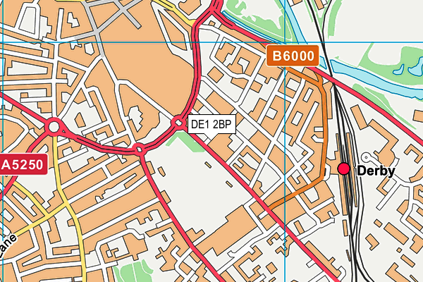 DE1 2BP map - OS VectorMap District (Ordnance Survey)