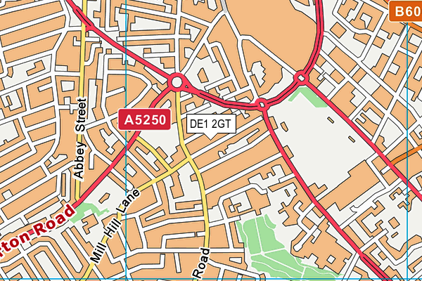 DE1 2GT map - OS VectorMap District (Ordnance Survey)