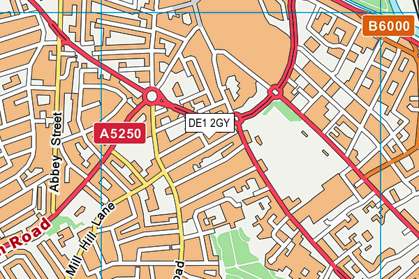 DE1 2GY map - OS VectorMap District (Ordnance Survey)