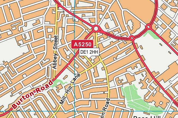 DE1 2HH map - OS VectorMap District (Ordnance Survey)