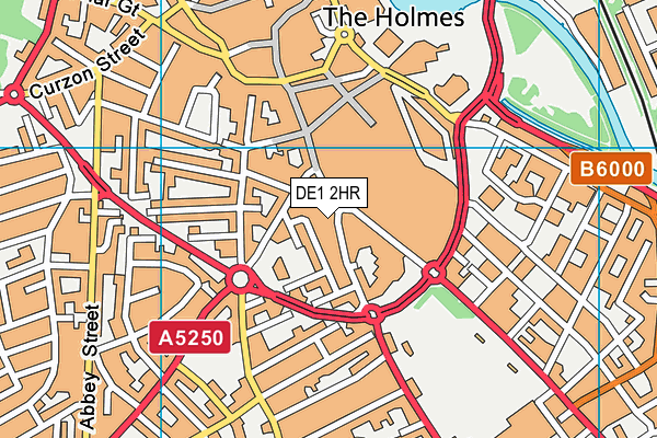 DE1 2HR map - OS VectorMap District (Ordnance Survey)