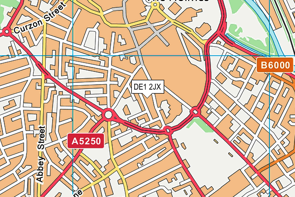 DE1 2JX map - OS VectorMap District (Ordnance Survey)