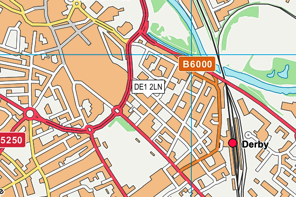 DE1 2LN map - OS VectorMap District (Ordnance Survey)