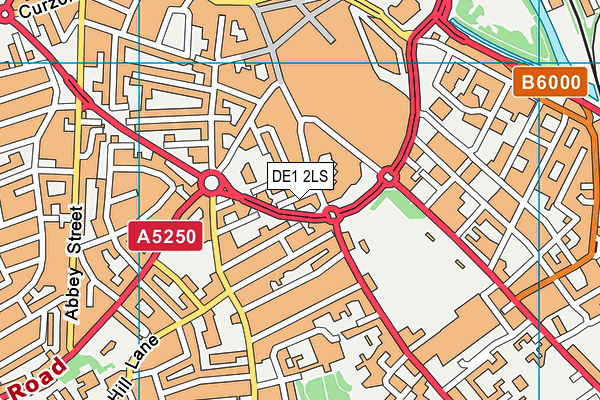 DE1 2LS map - OS VectorMap District (Ordnance Survey)