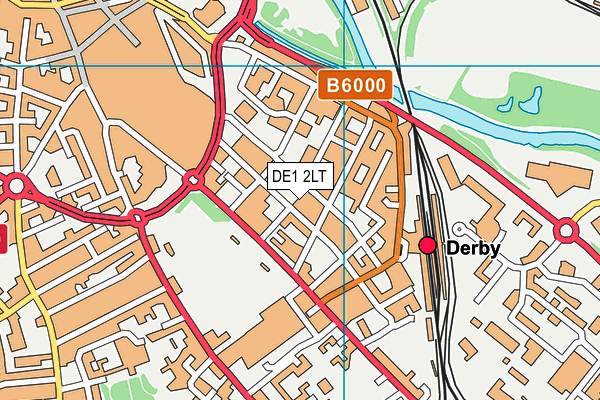 DE1 2LT map - OS VectorMap District (Ordnance Survey)