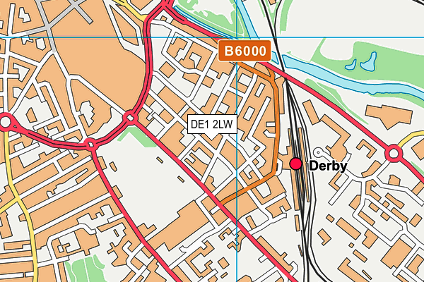 DE1 2LW map - OS VectorMap District (Ordnance Survey)