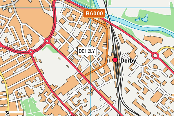 DE1 2LY map - OS VectorMap District (Ordnance Survey)