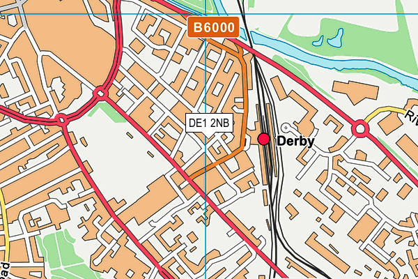 DE1 2NB map - OS VectorMap District (Ordnance Survey)