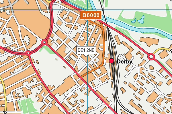 DE1 2NE map - OS VectorMap District (Ordnance Survey)