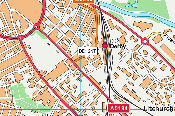 DE1 2NT map - OS VectorMap District (Ordnance Survey)