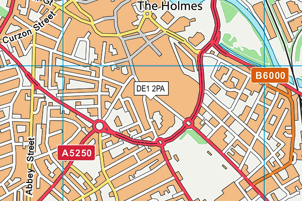 DE1 2PA map - OS VectorMap District (Ordnance Survey)