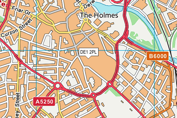 DE1 2PL map - OS VectorMap District (Ordnance Survey)